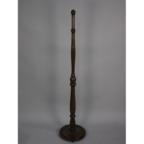 408 - A Mid 20th Century Turned Wooden Standard Lamp Support (No Light Fitting)