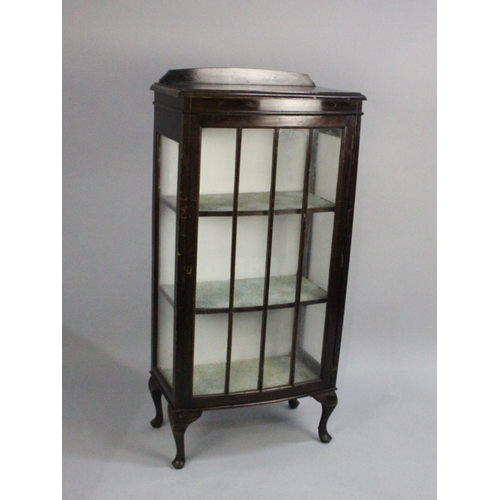 417 - An Edwardian Bow Front Galleried Display Cabinet, for Restoration, 59cm wide