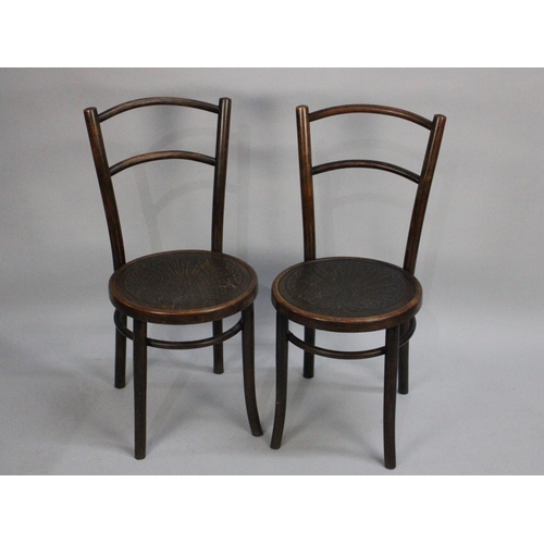 418 - A Pair of Circular Seated Bentwood Dining Chairs by APM