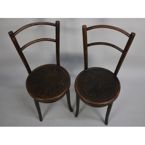 418 - A Pair of Circular Seated Bentwood Dining Chairs by APM