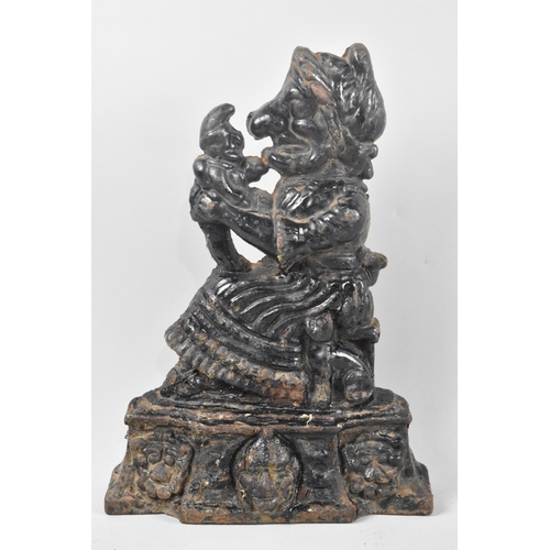 49 - A Late Victorian Cast Iron Doorstop in the Form of Judy with Baby, 34cm High