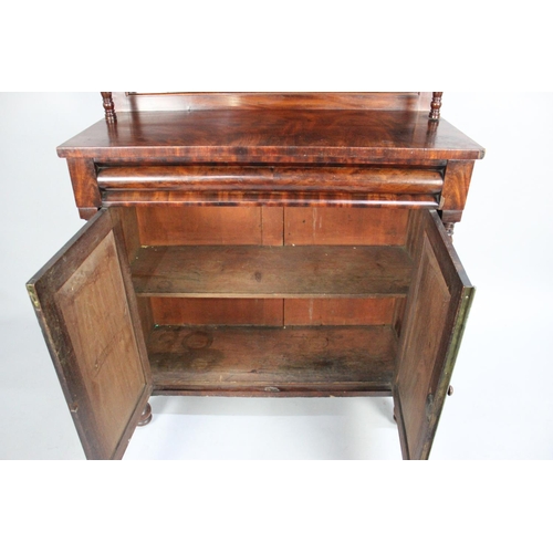 62 - A Victorian Mahogany Chiffonier with Single Long Drawer Over Panelled Doors to Cupboard Base, Half P... 