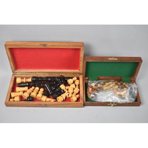 70 - Two Mid 20th Century Chess Sets in Wooden Boxes