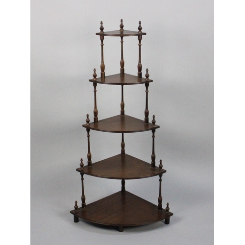 73 - A Mid 20th Century 5 Tier Bow Fronted Mahogany Whatnot, 102cm High