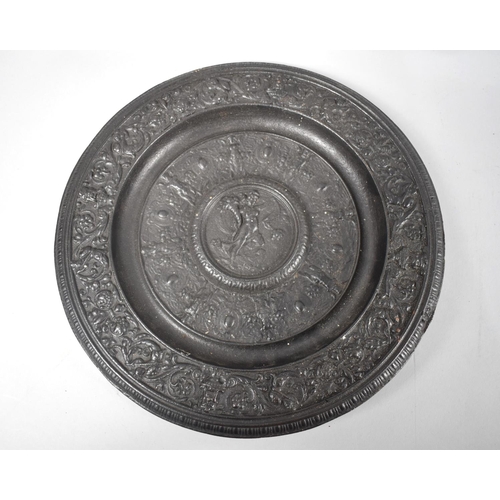 76 - A Late 19th Century Moulded Cast Iron Plaque in the Style of Coalbrookdale Decorated with Classical ... 