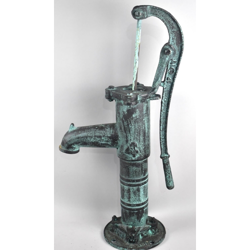 78 - A Reproduction Cast Metal Pump Head, 69cm High, +VAT