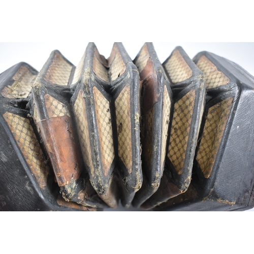 8 - A Lachenal Anglo System Concertina with 20 Bone Keys, Fretwork Ends and 5 Fold Leather Bellows, Hand... 