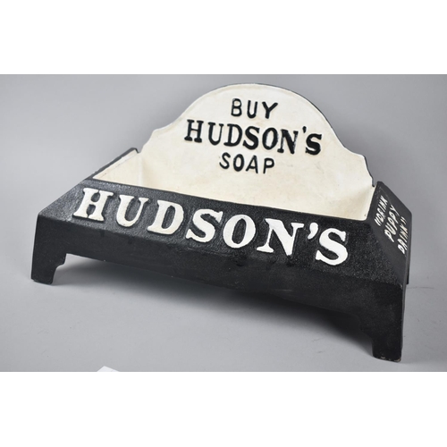 97 - A Reproduction Cast Metal Hudson's Soap Water bowl, 'Drink Puppy Drink'. 40cm Wide +VAT