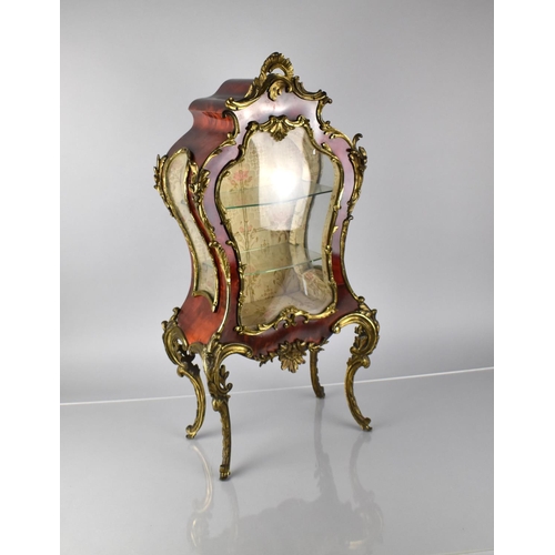 4 - A French Louis XIV Style Miniature Vitrine Cabinet with Gilt Brass Mounts of Ornate Form and Set on ... 