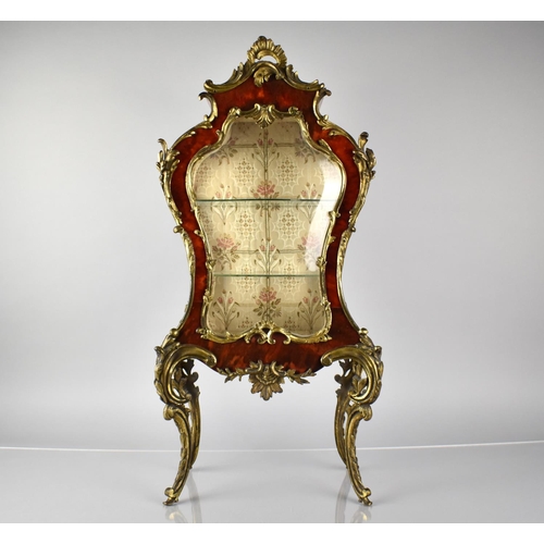 4 - A French Louis XIV Style Miniature Vitrine Cabinet with Gilt Brass Mounts of Ornate Form and Set on ... 