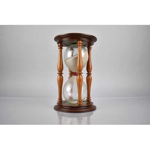 21 - A Mid/Late 20th Century Mahogany Hourglass in the Georgian Style By Ottigson's, To Measure 1 Hour, 2... 