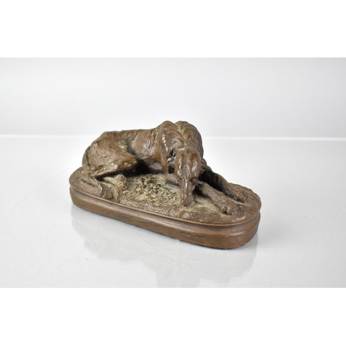 78 - A Cold Cast Bronze Sculpture After Paul Gayrard Modelled By M.Deca 'Recumbent Deer Hound' Signed, 15... 