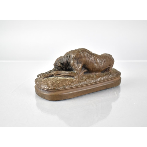 78 - A Cold Cast Bronze Sculpture After Paul Gayrard Modelled By M.Deca 'Recumbent Deer Hound' Signed, 15... 