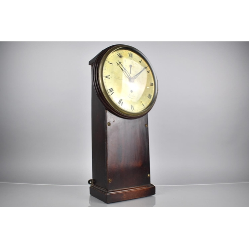 108 - A William IV Mahogany Cased Drop Dial Wall Clock By William Hand, The Circular Brass Dial with Arabi... 