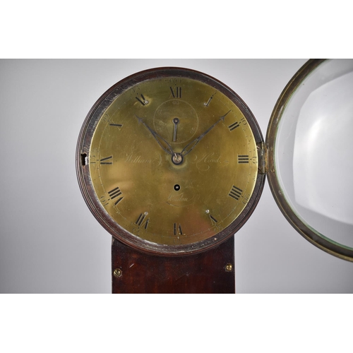 108 - A William IV Mahogany Cased Drop Dial Wall Clock By William Hand, The Circular Brass Dial with Arabi... 