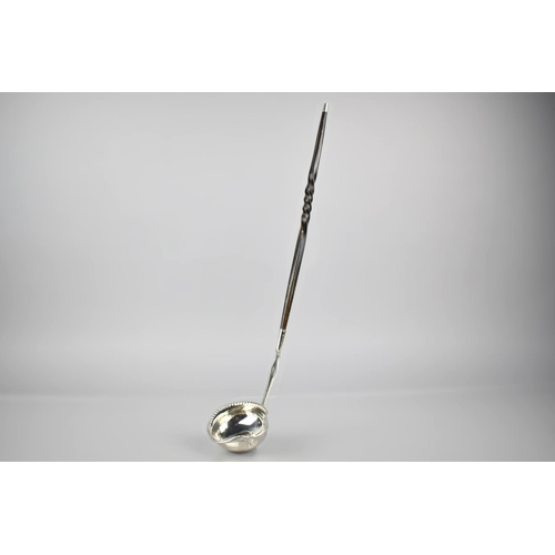 183 - A George III Silver Toddy Ladle with Lip Bowl Having Inset Coin Centre with Baleen Twisted Handle, 3... 