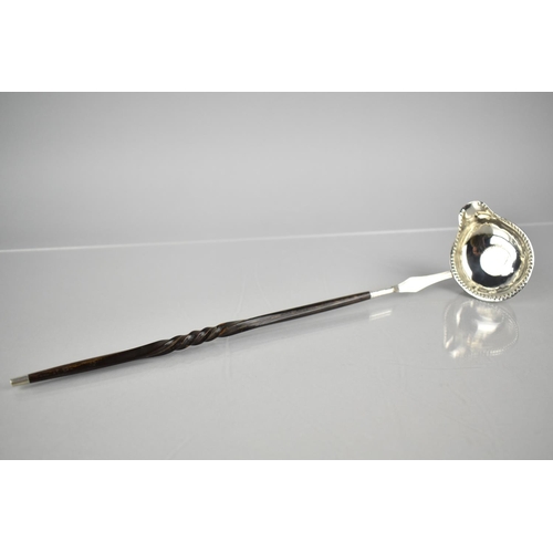 183 - A George III Silver Toddy Ladle with Lip Bowl Having Inset Coin Centre with Baleen Twisted Handle, 3... 