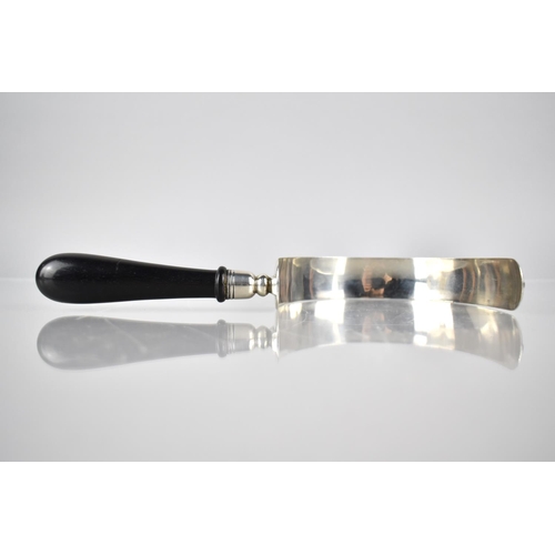 193 - A Victorian Silver Cream Scoop or Skimmer with Turned Ebonised Handle by Frazer and Haws, London. 18... 