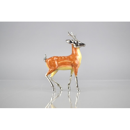 171 - A Saturno Silver and Enamel Study of a Deer, Hallmark to Hind Leg, 10cms High