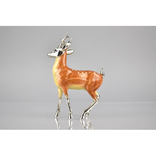 171 - A Saturno Silver and Enamel Study of a Deer, Hallmark to Hind Leg, 10cms High