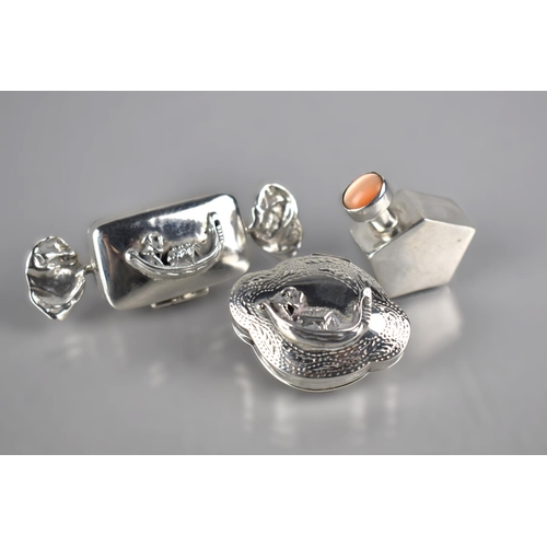 158 - Two Silver Pill Boxes, One in the Form of a Wrapped Sweet and The Other of Quatrefoil Form, Both Hav... 