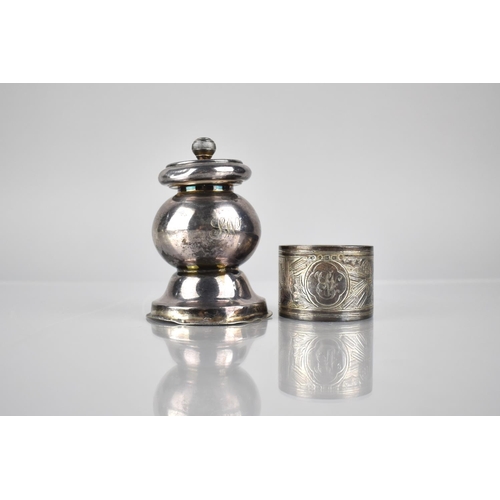 136 - A Victorian Silver Napkin Ring by Elkington and Co (Frederick Elkington) with Ornate Engraved Design... 