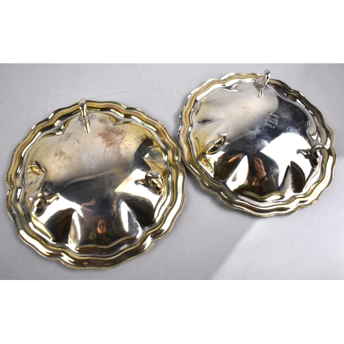 154 - A Pair of Mexican Silver Bonbon Dishes on Tripod Supports Stamped 900 Plata Fina Chile to Bases, 9.5... 