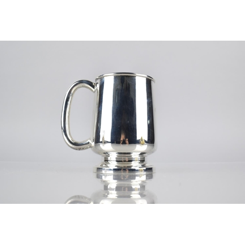 126 - A Sterling Silver Tankard, 11.5cms High, 236gms, Unengraved