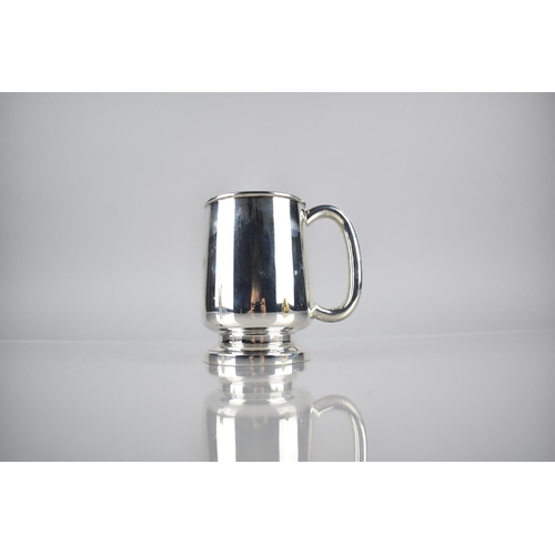 126 - A Sterling Silver Tankard, 11.5cms High, 236gms, Unengraved