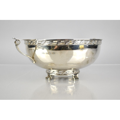 146 - A George VI Silver Twin Handle Bowl by Albert Edward Jones with Pierced and Leaf Moulded Border and ... 