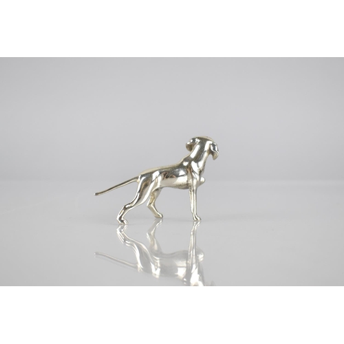 167 - A Small Silver Study of a Standing Hound with Raised Paw, Stamped to Belly, 4cms High