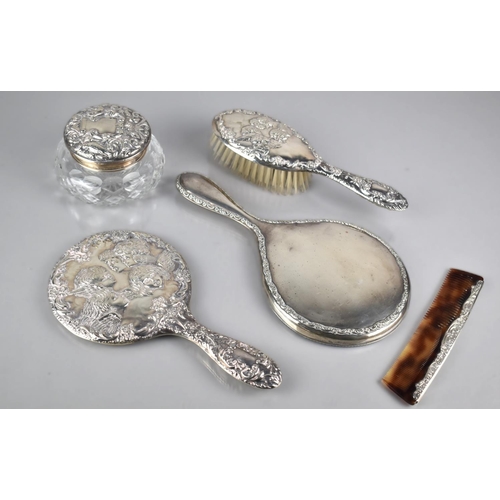 153 - A Collection of Silver Dressing Table Items to Comprise Matching Comb, Mirror and Brush by B & Co, B... 