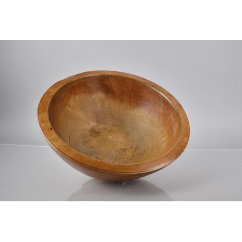 25 - Two Treen Items: A 19th Century Wesh Turned Sycamore Dairy Bowl, 27cm Diameter and a 19th Century We... 