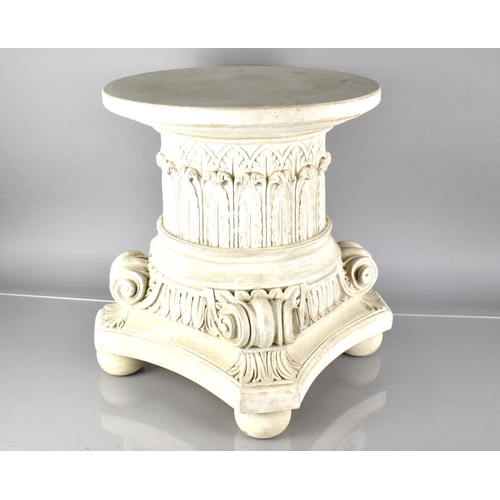 51 - A Mid 20th Century Faux-Stone Pedestal or Low Table in Neoclassic Style, In The Manner of Fornasetti... 