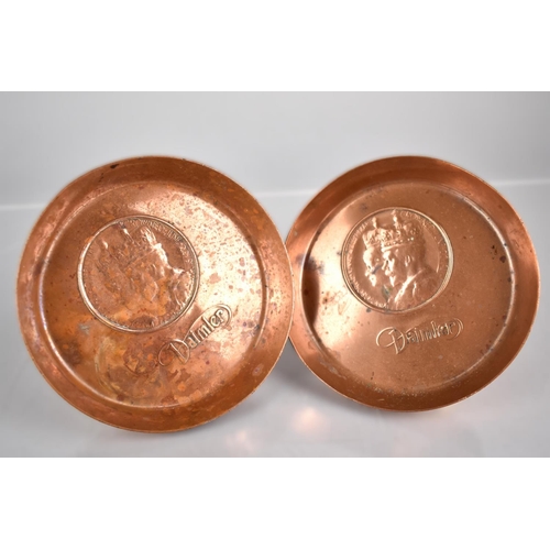 89 - A Pair of Copper Dishes with a Roundel Commemorating The Coronation of George V in 1911, Also Marked... 