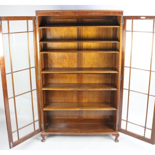 404 - A Nice Quality Burr Walnut Glazed Bookcase with Six Adjustable Shelves, 103x29x173cms High