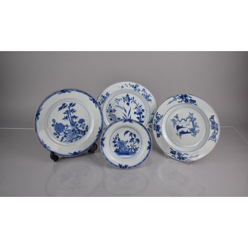 312 - A Collection Of 18th/19th Century Blue and White Chinese Porcelain Plates to Comprise One Plate Deco... 