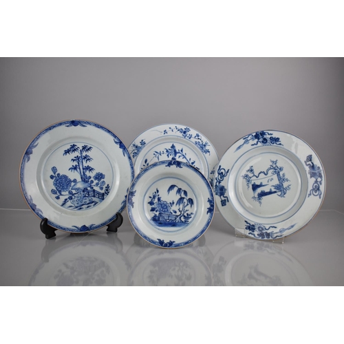 312 - A Collection Of 18th/19th Century Blue and White Chinese Porcelain Plates to Comprise One Plate Deco... 