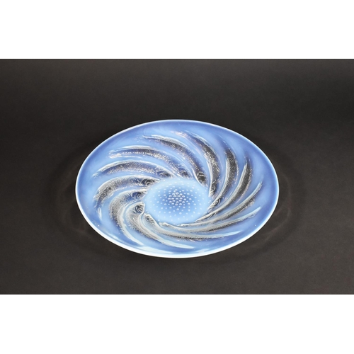 393 - A Lalique 'Poison' Opalescent Glass Bowl with Continuing Fish Design with Bubble Centre, 30cms Diame... 