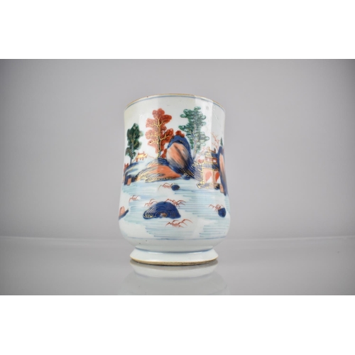 273 - A Large 18th/19th Century Chinese Porcelain Tankard Decorated in the Imari Palette with River Villag... 