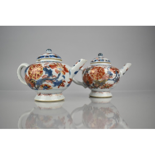 275 - A Pair of 18th Century Qing Period Chinese Porcelain Teapots Decorated in the Imari Palette with Clo... 