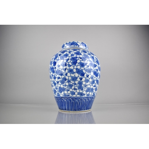 291 - An Oriental Porcelain Blue and White Prunus Pattern Ginger Jar & Cover, Complete with Inner Porcelai... 