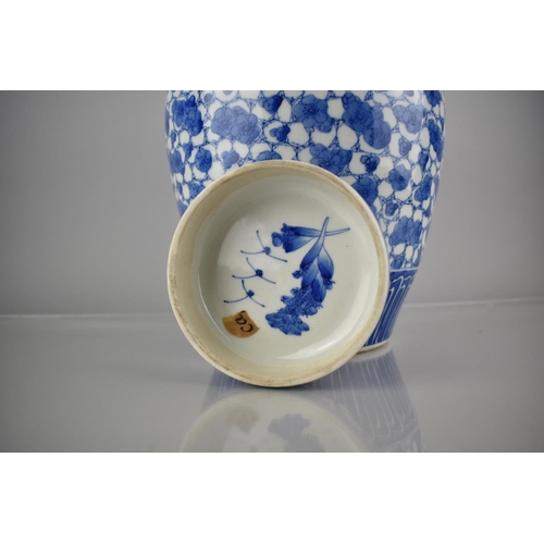 291 - An Oriental Porcelain Blue and White Prunus Pattern Ginger Jar & Cover, Complete with Inner Porcelai... 