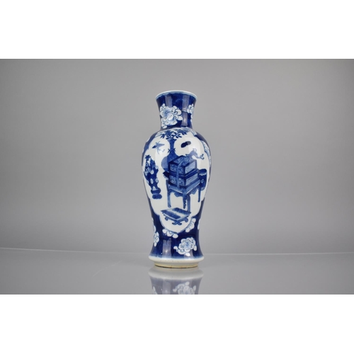 285 - A 19th Century Qing Period Porcelain Blue and White Prunus Pattern Baluster Vase with Precious Objec... 