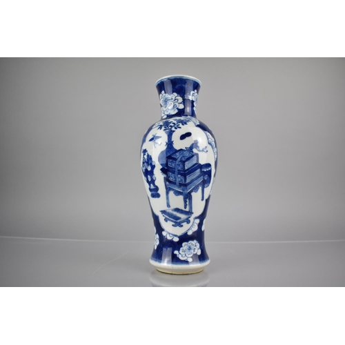 285 - A 19th Century Qing Period Porcelain Blue and White Prunus Pattern Baluster Vase with Precious Objec... 