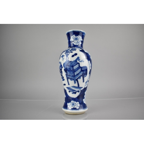 285 - A 19th Century Qing Period Porcelain Blue and White Prunus Pattern Baluster Vase with Precious Objec... 