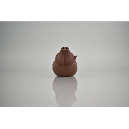233 - A Chinese Yixing Teapot of Gourd Form, Seal Mark to Base, Bottom Handle and Lid, 17cm long