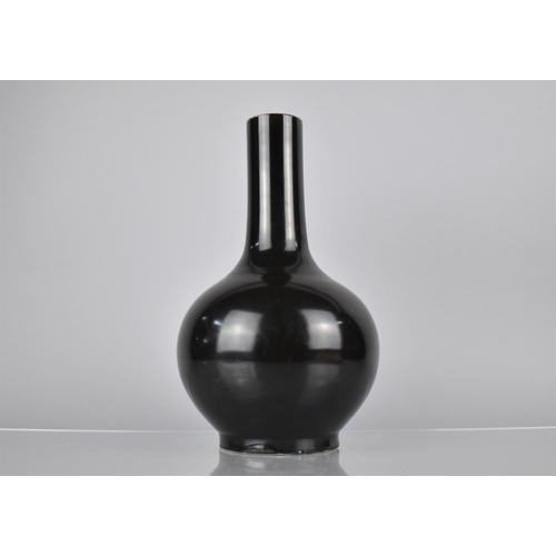 230 - A Chinese Porcelain Monochrome Bottle Vase, Black Glaze, Having Blue Six Character Mark to Base for ... 