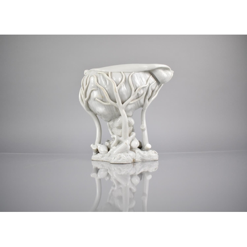 219 - A Chinese Porcelain Blanc de Chine Centre Piece in the Form of a Shell on Coral Support with Shells ... 