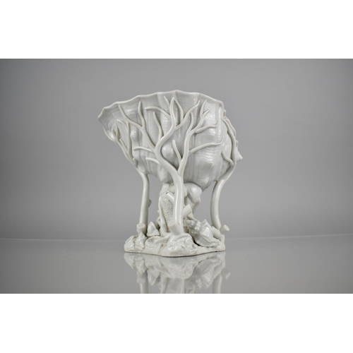 219 - A Chinese Porcelain Blanc de Chine Centre Piece in the Form of a Shell on Coral Support with Shells ... 
